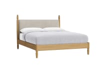 Pippi Bed in Natural Linen - Superking - Natural Fabric - Light Oak