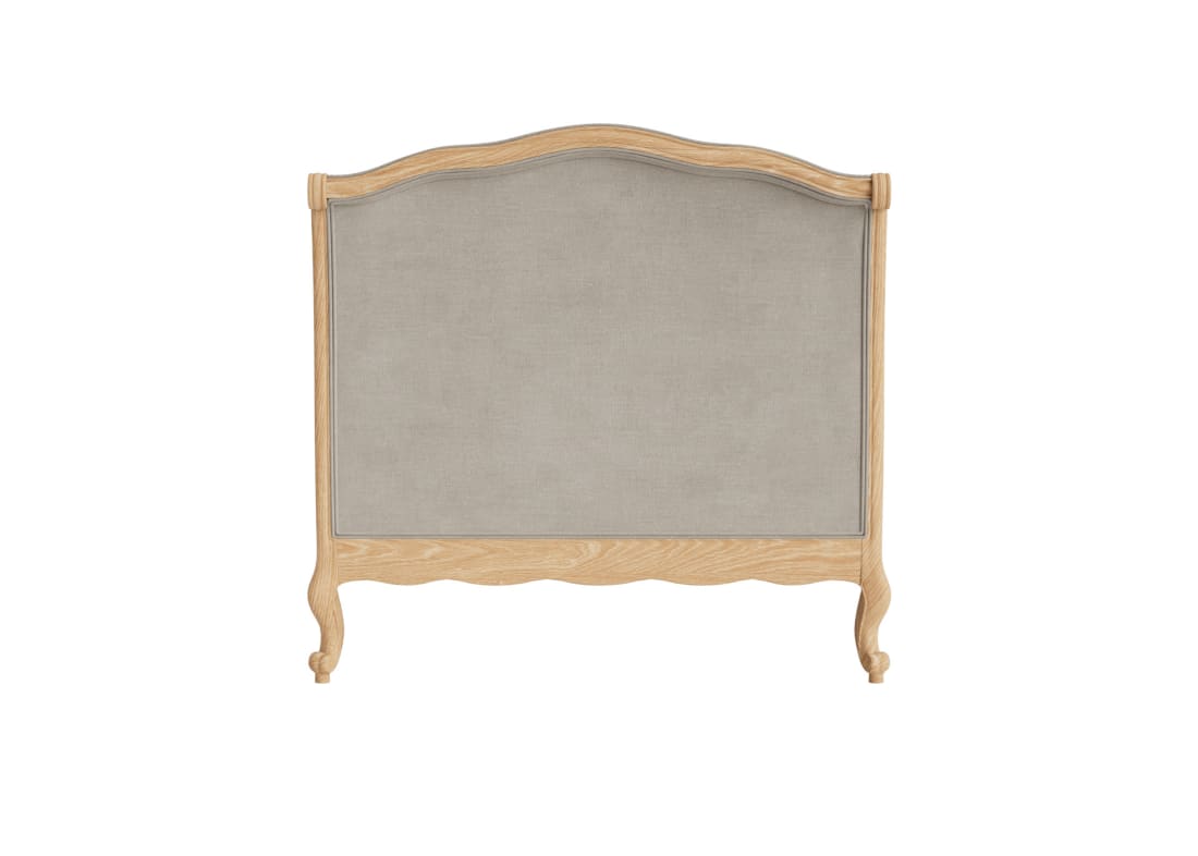Coco Bed in Natural Linen - Double - Whitewashed Oak