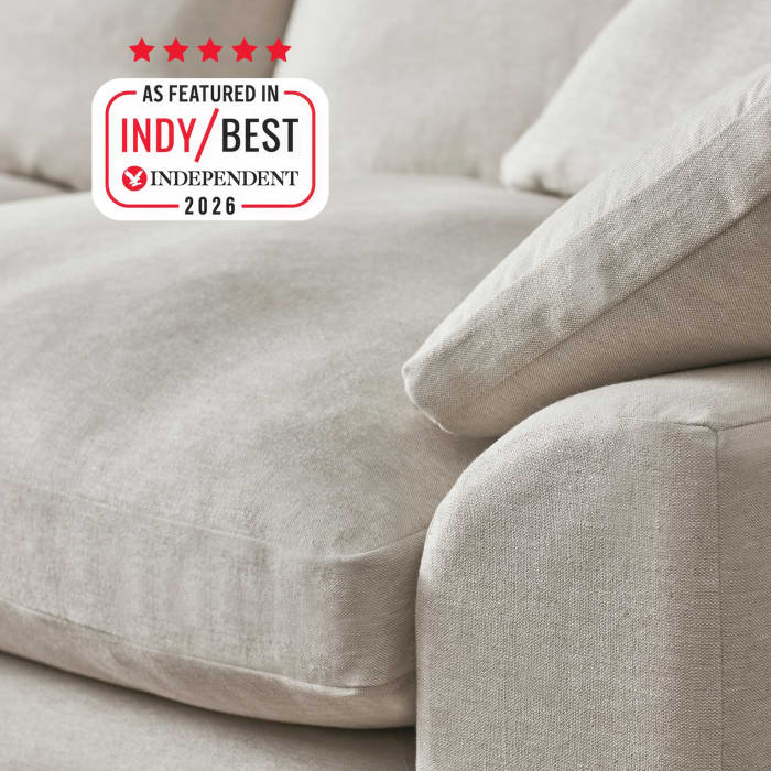 Cuddle Muffin Love Seat in Egg Box Beige Linen