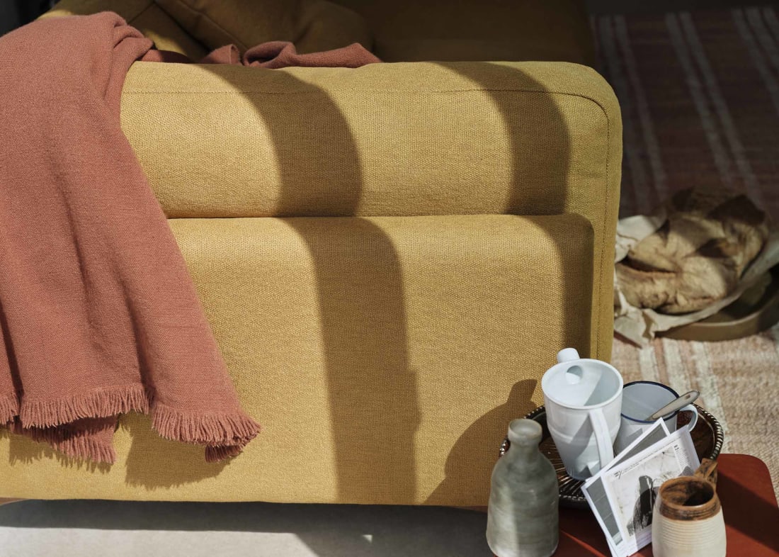 Basecamp Sofa in Treacle Tart Yellow Slubby