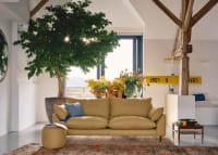 Slow Riser Sofa in Hit the Hay Yellow Slubby