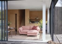 Groover Chaise Sofa in Strawberry Milkshake Pink Linen
