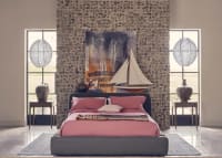 The Bedfather Bed in After Dark Grey Slubby