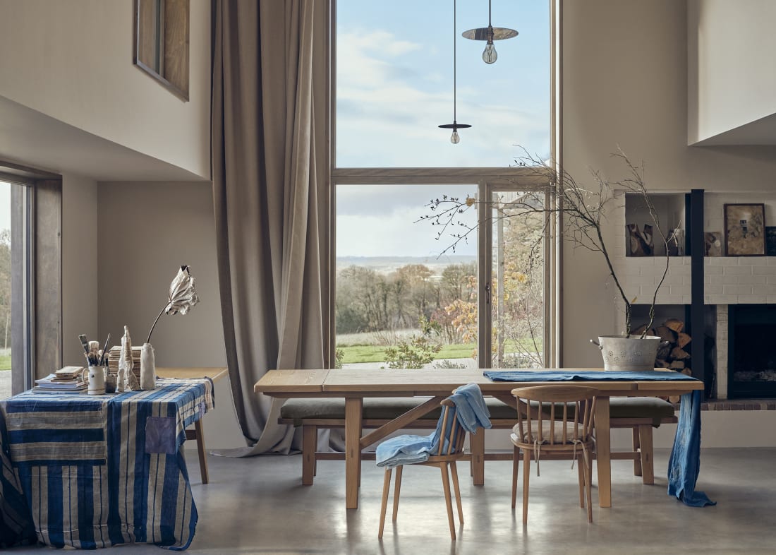 Barney Extending Kitchen Table in Light Oak