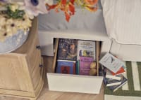 Side Stash 1.5 Drawer Bed in Passing Cloud Grey Velvet