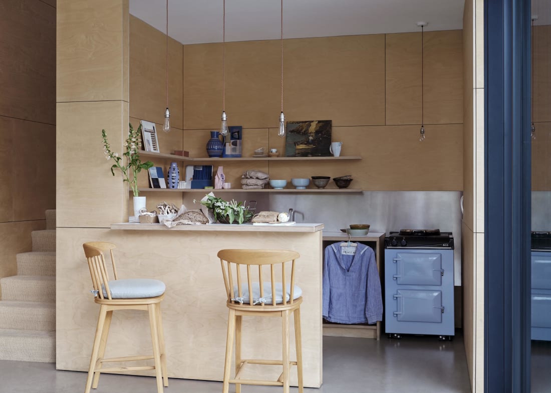Drummer Kitchen Stool in Light Oak