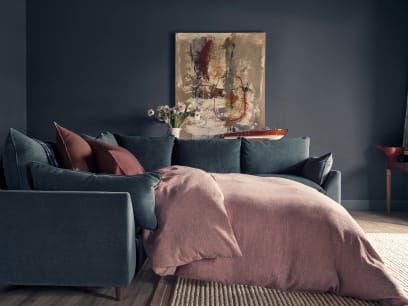 Slow Riser Corner Sofa Bed in Sopping Seagrass Teal Chenille