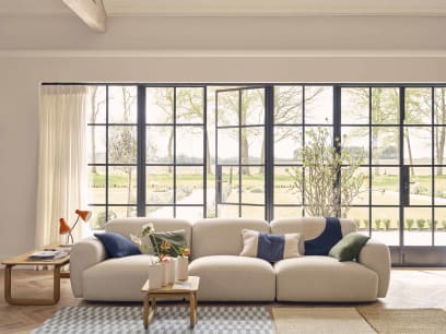 Squishblocks Modular Sofa in Egg Box Beige Linen