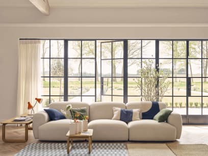 Squishblocks Modular Sofa in Egg Box Beige Linen