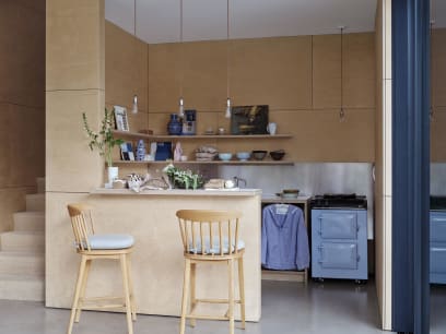 Drummer Kitchen Stool in Light Oak