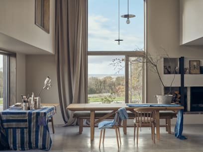Barney Extending Kitchen Table in Light Oak
