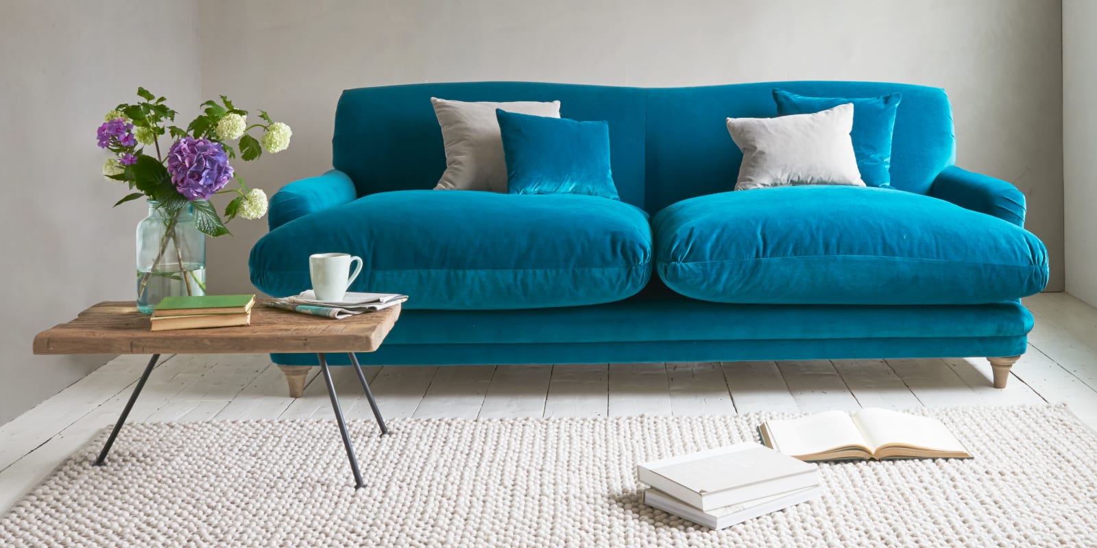 Blue Velvet Sofas Made in Blighty Loaf