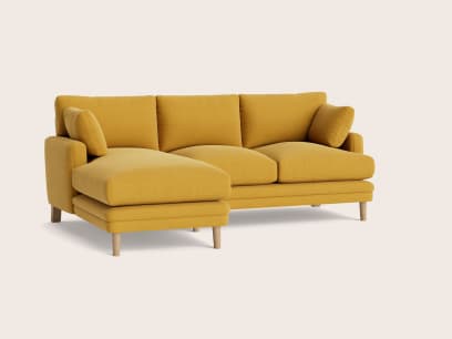Squisharoo Chaise Sofa in Honey Pot Yellow Linen
