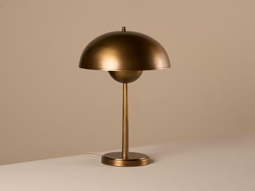 Double Domey Table Light - Large - Antique Brass