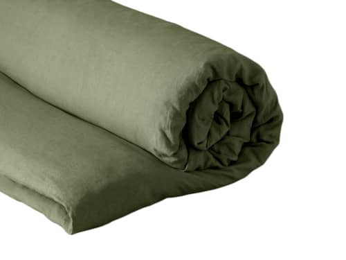 Lazy Linen Duvet Cover - Superking - Waxed Jacket - Green