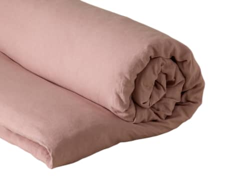 Lazy Linen Duvet Cover - Superking - Pressed Petals - Pink