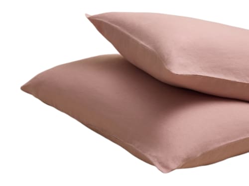 Lazy Linen Set of 2 Pillowcases - Standard - Pressed Petals - Pink