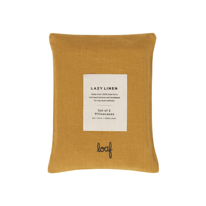 Lazy Linen Ochre Pillows 04
