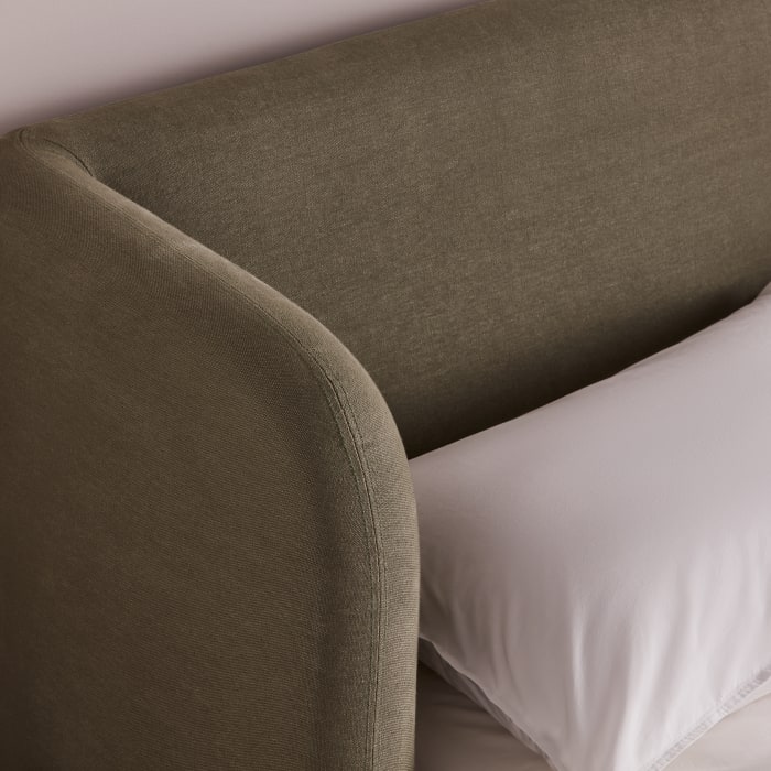 Double Snoozeliner Bed in Waxed Jacket Green Linen