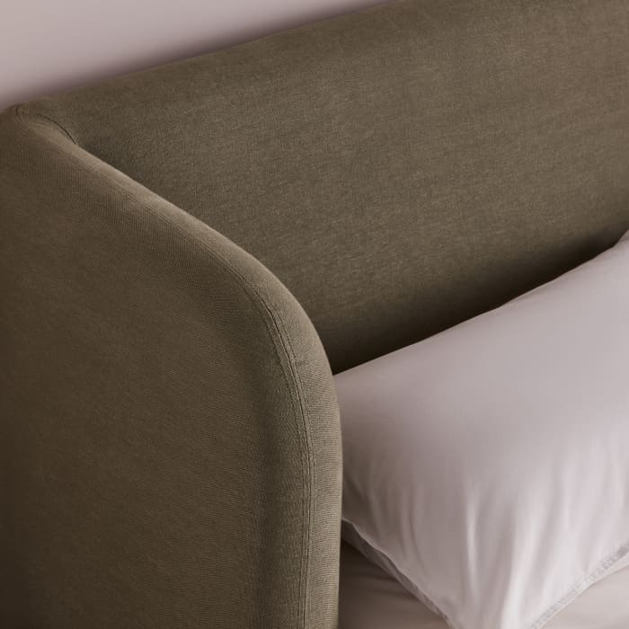 Double Snoozeliner Bed in Waxed Jacket Green Linen
