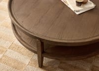 Hobnob Coffee Table in Dark Oak in Broken Pot Orange Clever Velvet