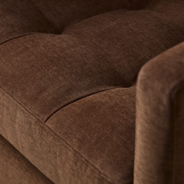 Easy Glider Accent Chair in School Satchel Brown Chenille with Dark Oak Legs