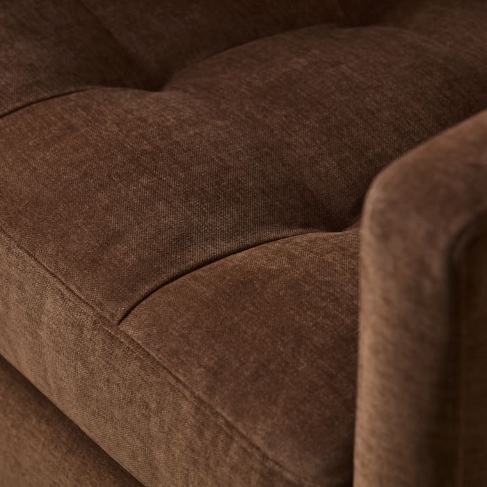 Easy Glider Accent Chair in School Satchel Brown Chenille with Dark Oak Legs
