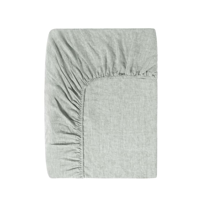Linen Marl Teal Fitted Sheet 01