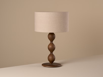 Spindler Large Table Lamp Dark Oak Off HR
