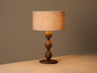 Spindler Large Table Lamp Dark Oak On HR