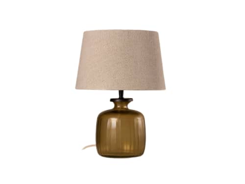 Dappler Glass Table Lamp - Small - Amber Glass