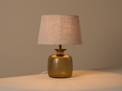 Dappler Glass Table Lamp Small Amber On HR