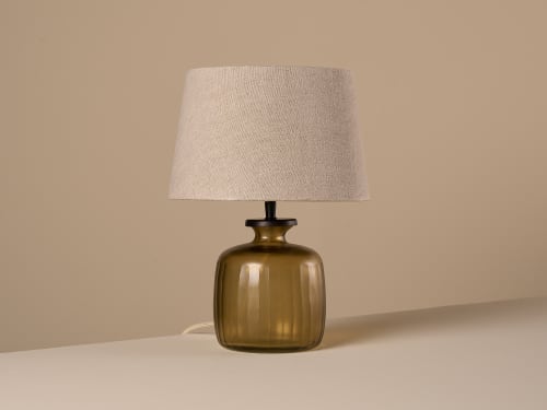 Dappler Glass Table Lamp - Small - Amber Glass