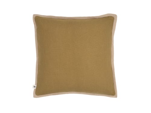 Bordy Edge Linen Cushion - 43x43 - Olive