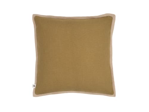 Bordy Edge Linen Cushion - 43x43 - Olive