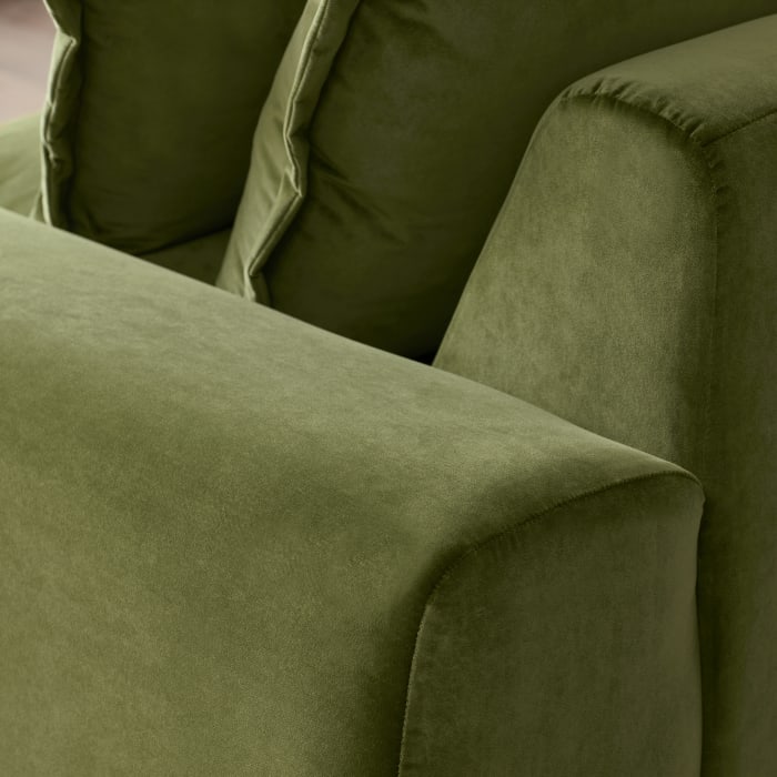 Wodge Sofa in Grass Clippings Green Velvet
