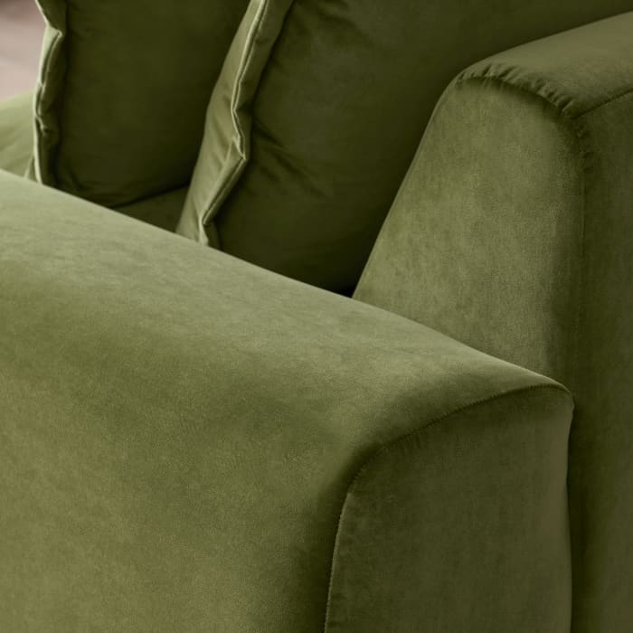 Wodge Sofa in Grass Clippings Green Velvet