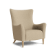 Clubbins Accent Chair - Accent Chair - Clever Slubby Linen - Wooden Spoon - Light Oak Legs