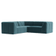 Top of the Blocks Corner Sofa - Medium Even Sided - Velvet - Sopping Seagrass - Teal - Dark Oak Legs