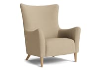 Clubbins Accent Chair - Accent Chair - Clever Slubby Linen - Wooden Spoon - Light Oak Legs