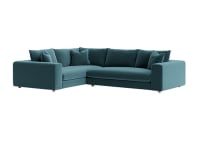 Big Easy Corner Sofa - Large Left Hand - Velvet - Sopping Seagrass - Teal - Light Oak Legs