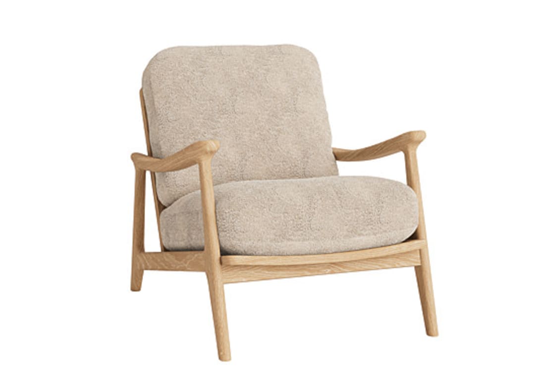 Shearer Squishbag Accent Chair - Accent Chair - Shearer - Natural Shearer - Whitewashed Oak