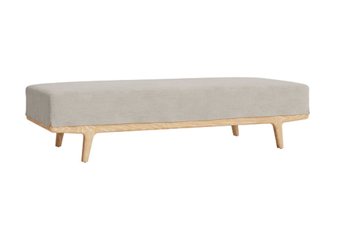 Tip Top Daybed Natural Cotton Linen - Double - Natural Fabric - Whitewashed Oak