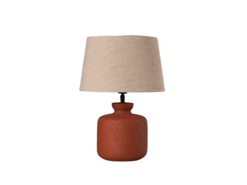 Dappler Ceramic Table Lamp - Small - Broken Pot - Orange