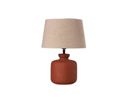 Dappler Ceramic Table Lamp - Small - Broken Pot - Orange