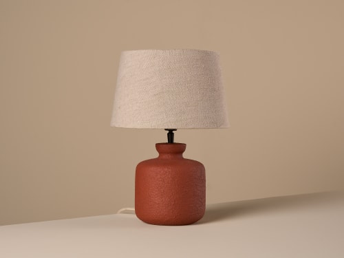 Dappler Ceramic Table Lamp - Small - Broken Pot - Orange