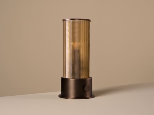 Beamer No Strings Rechargeable Table Lamp - Small - Amber Glass
