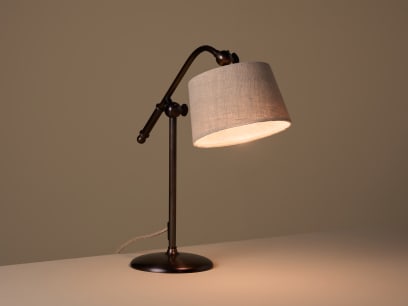 Angler Table Lamp in Blackened Bronze