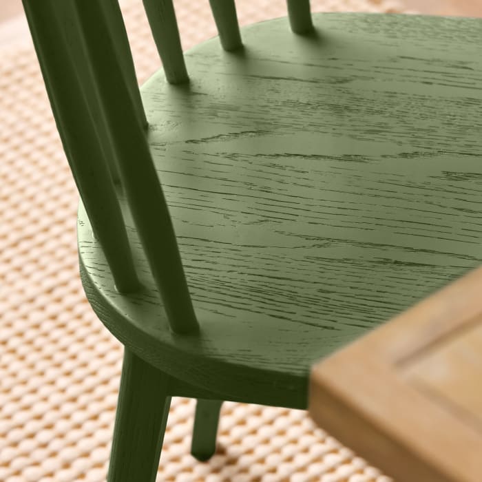Drummer Kitchen Chair in Grass Clippings Painted Oak