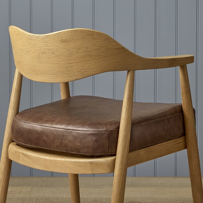 Leather Dweller Kitchen Chair in Light Oak